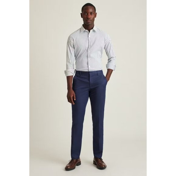 BONOBOS $119 Stretch Weekday‎ Warrior Dress Pants Monday True Blue Wool 34x32 - Picture 1 of 13